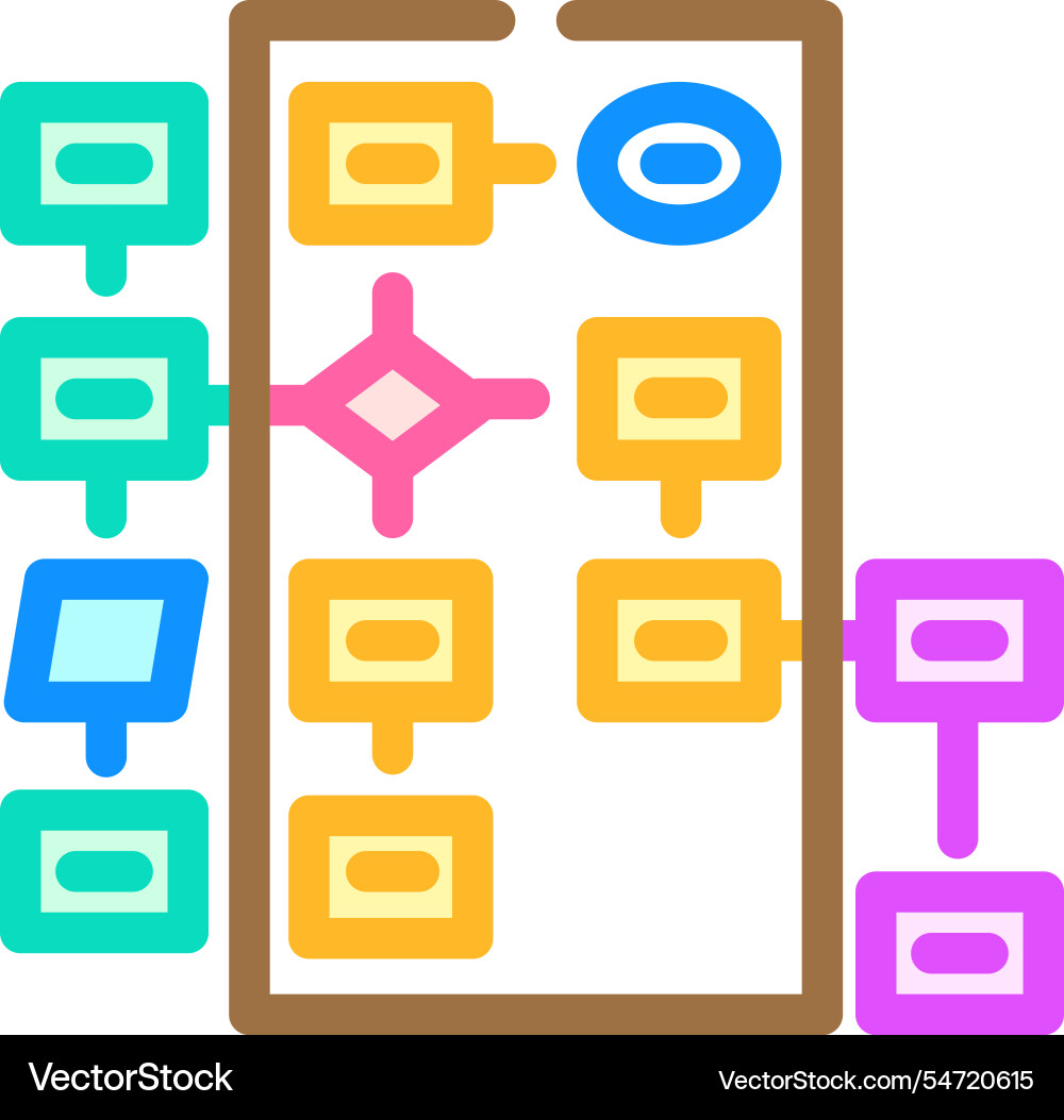Algorithm Flussdiagramm Maschine lernen Farbsymbol Algorithm Flussdiagramm Maschine lernen Farbsymbol vektorbild