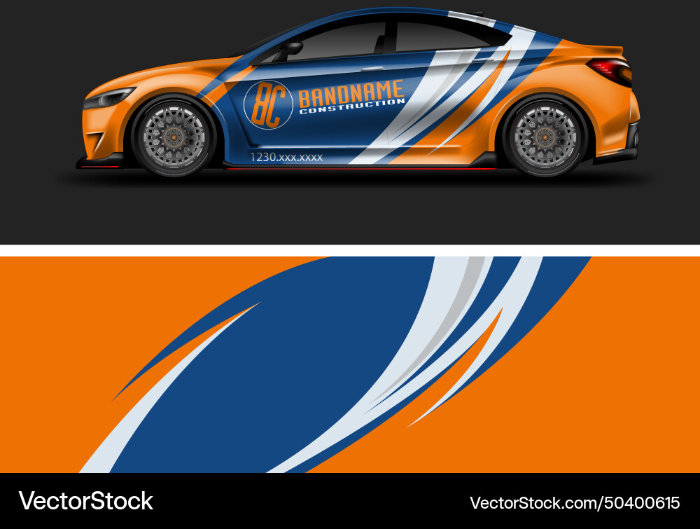 Car Wrap Artwork Vector Image