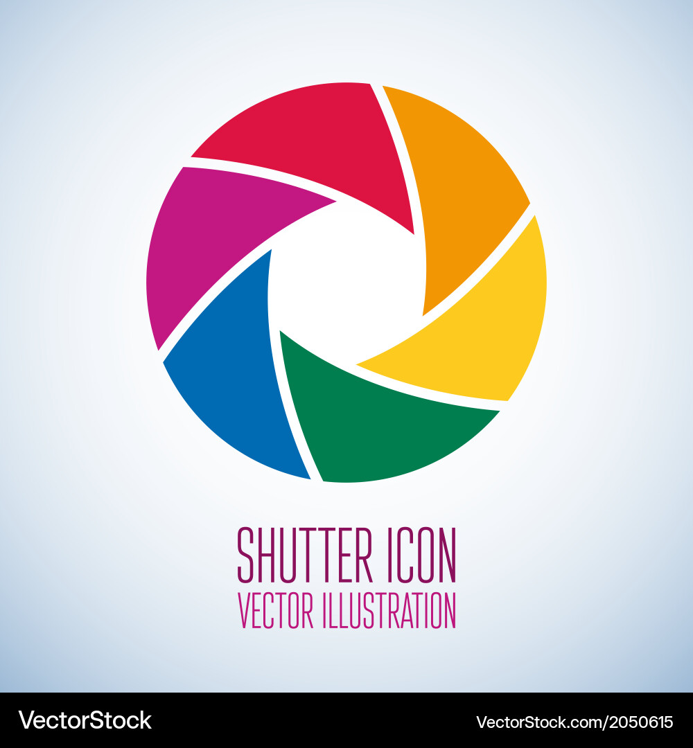 Colorful camera shutter vector image