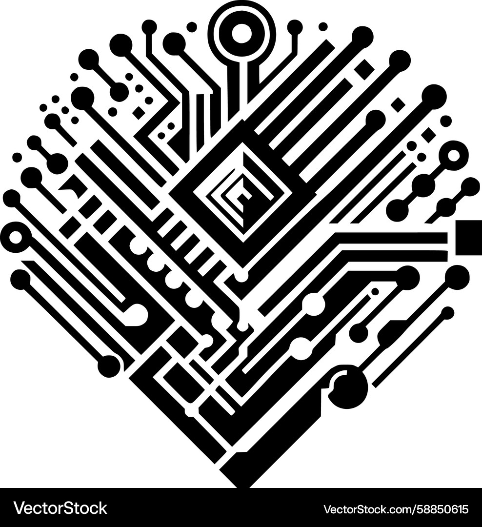 Complex Circuit Pattern Vector Image