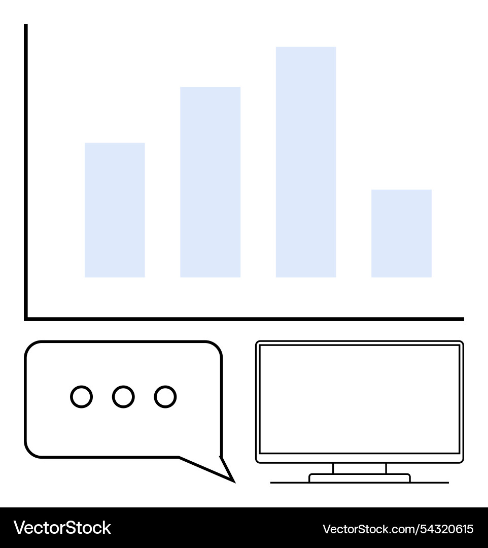 Data analysis with bar graph communication bubble Vector Image