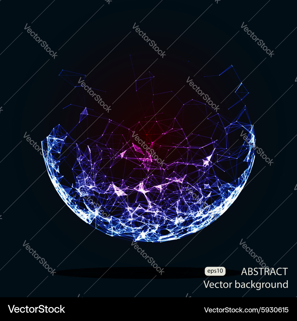 Dynamic Mesh Spheres - Tech Background vector image
