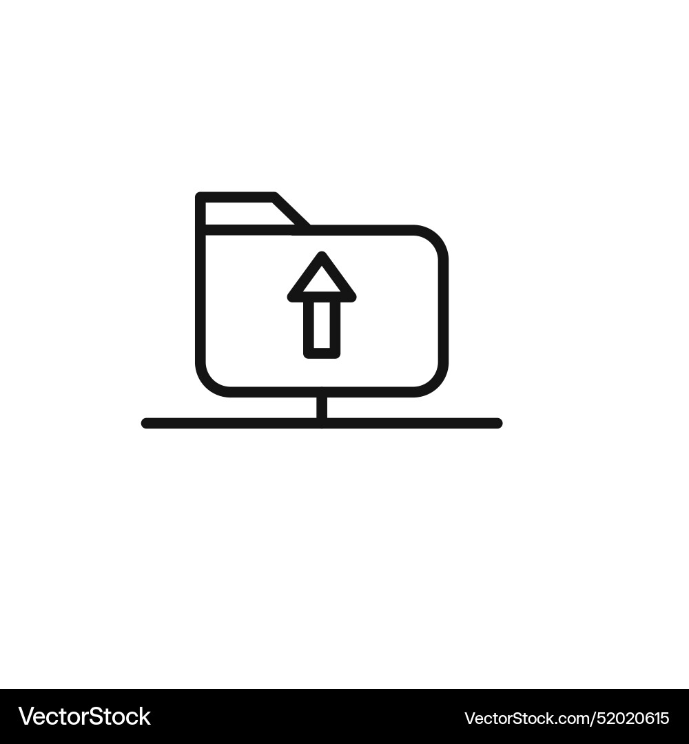 Ftp navigate up icon outline collection in black vector image