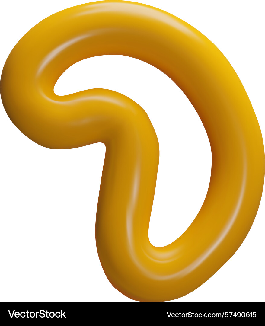 Glossy yellow abstract 3d loop shape geometric Glossy yellow abstract 3d loop shape geometric Vector Image