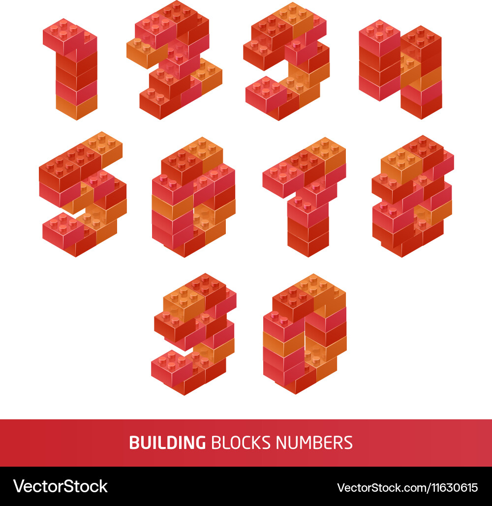 Isometric Building Blocks Set vector image