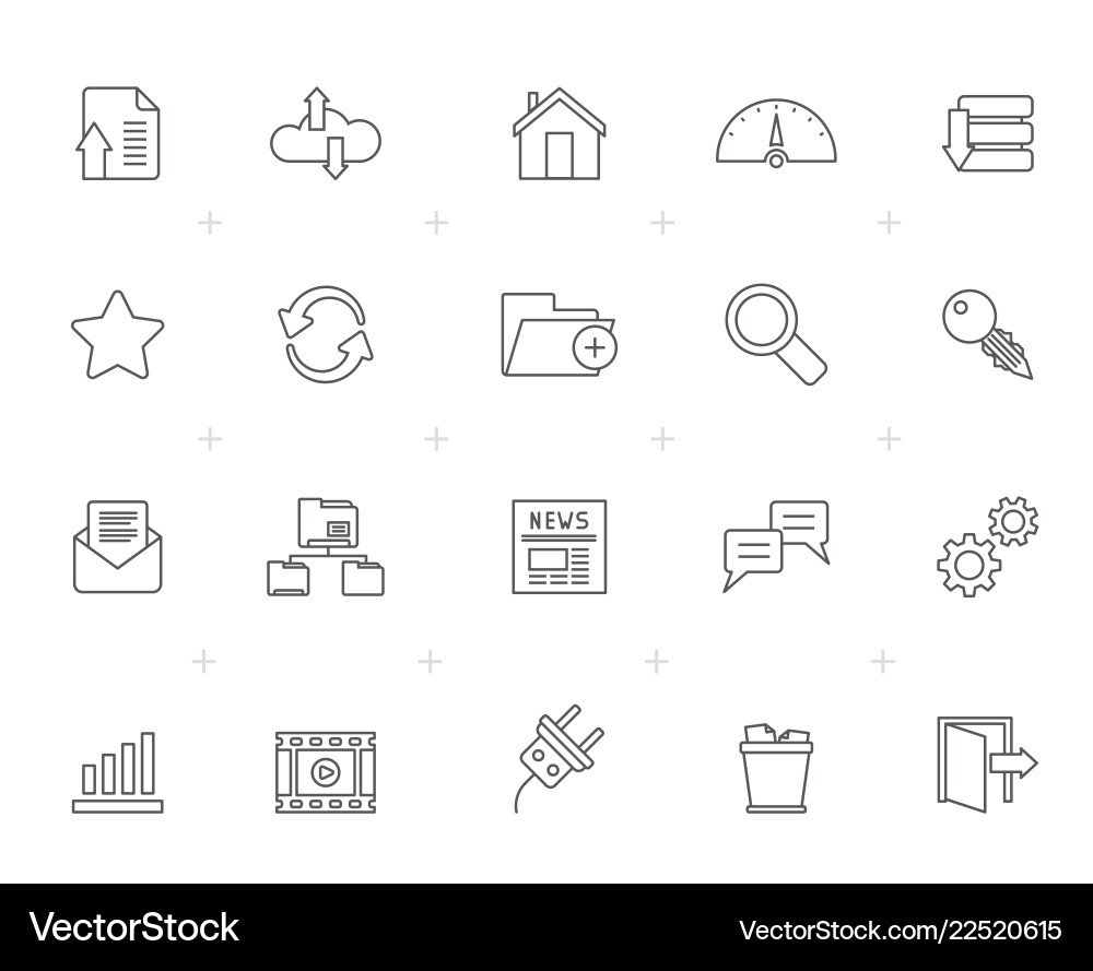 Line hosting server and internet icons Line hosting server and internet icons vector image