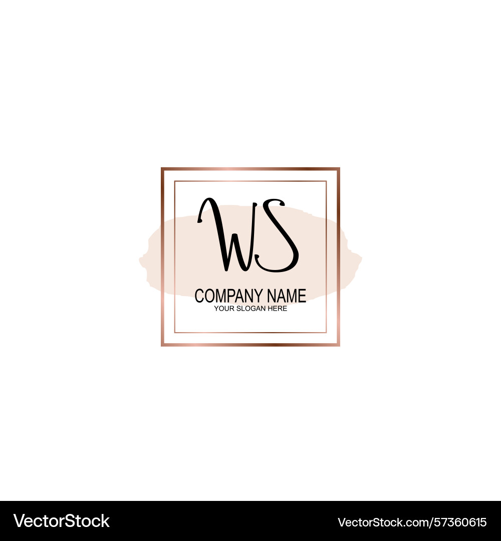 Minimalist handwritten ws initial logos with soft Vector Image