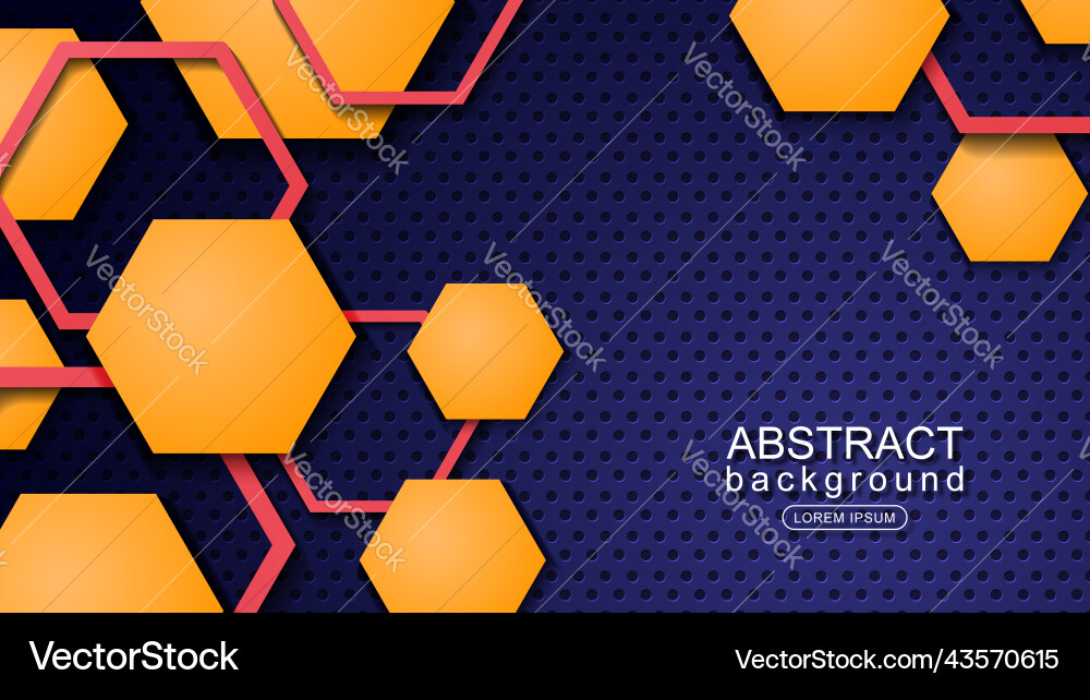 Modern hexagon background with blue gradient Vector Image