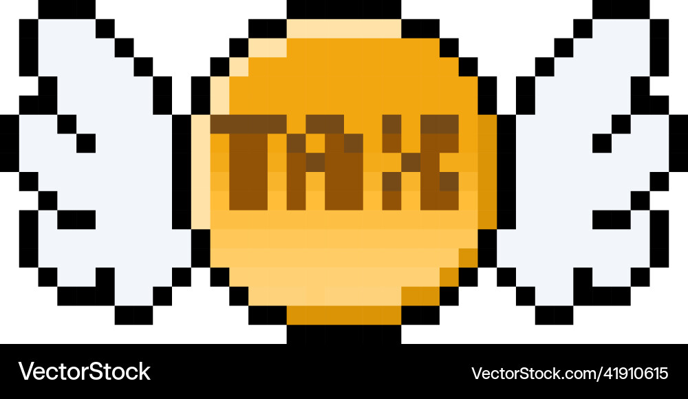 Pixel Tax Coin - Isolated Vector Image