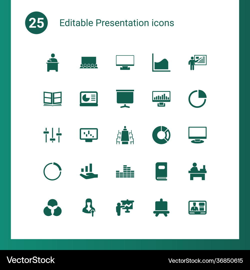 Presentation icons Vector Image