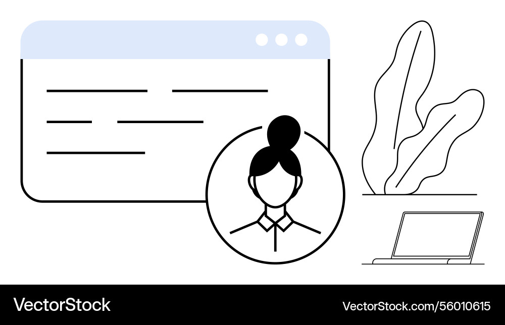 Profile visualization with web interface user Vector Image