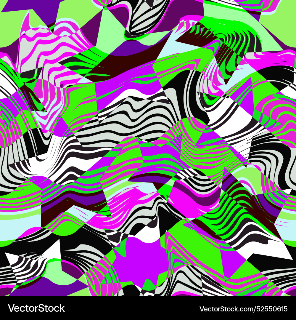 Psychedelic grid seamless pattern vector image