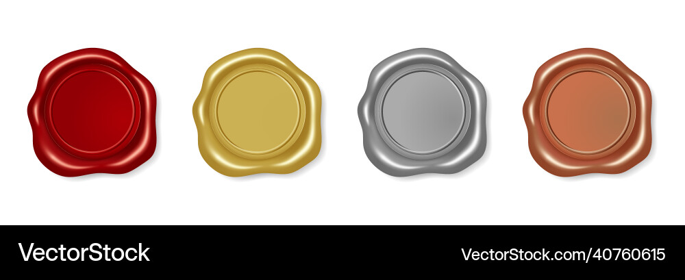 Red and Gold Wax Seal Stamp Vector Image