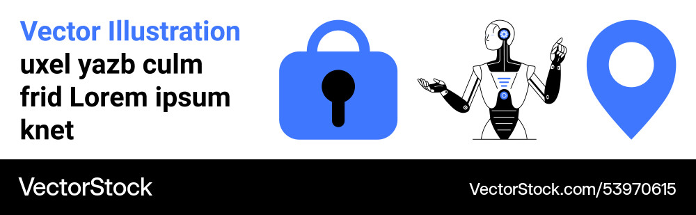 Secure technology with robotic automation Secure technology with robotic automation vector image