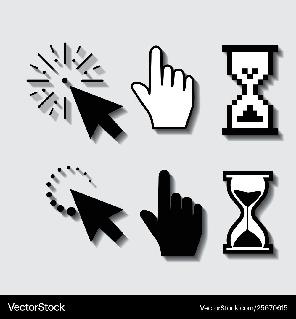 Set flat modern cursor icons Set flat modern cursor icons vector image