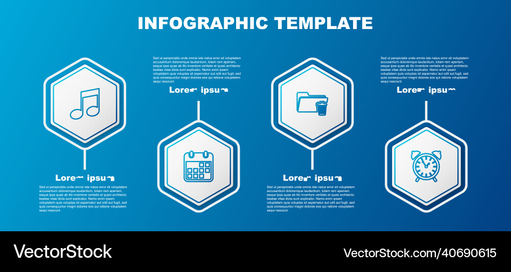 Set line music note tone calendar delete folder Set line music note tone calendar delete folder vector image