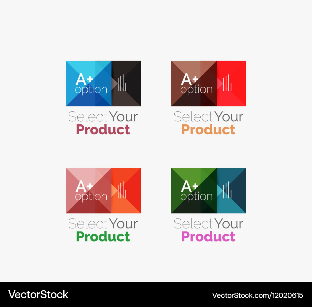 Set of abstract square interface menu navigation Vector Image