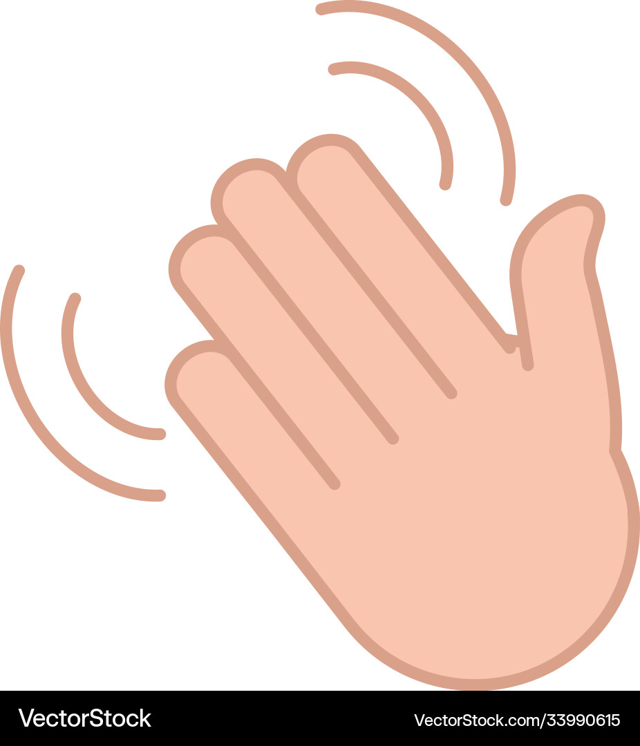 Sign language gesture clapping hand line and fill Vector Image