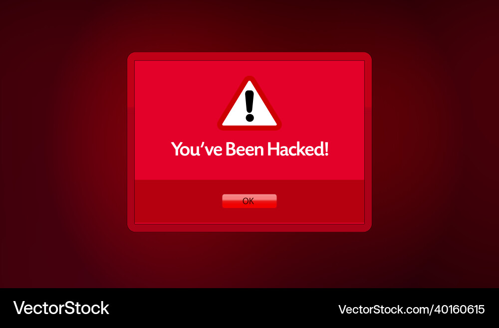 System Warning - Hacked Window vector image