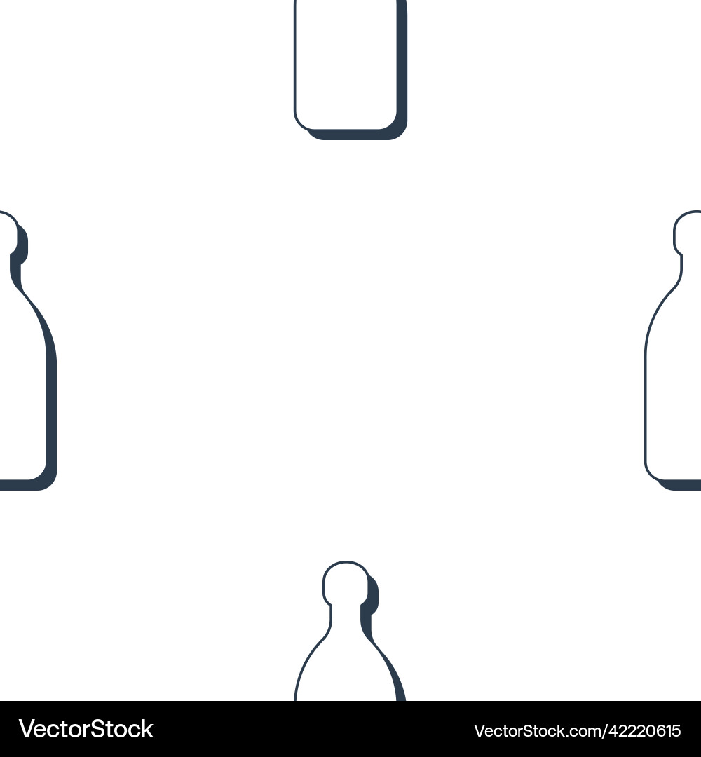 Tequila bottles seamless pattern line art style Vector Image