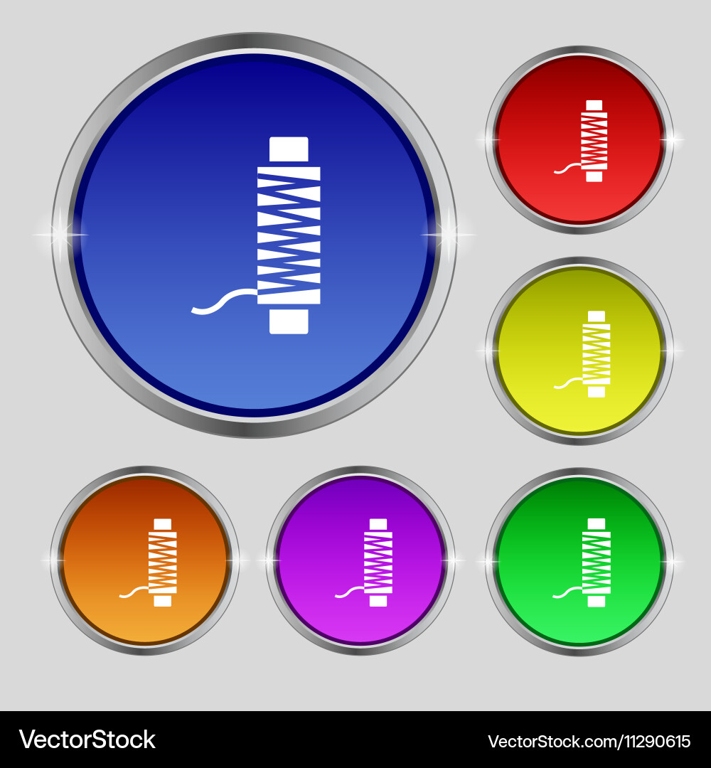 Thread icon sign round symbol on bright colourful Vector Image