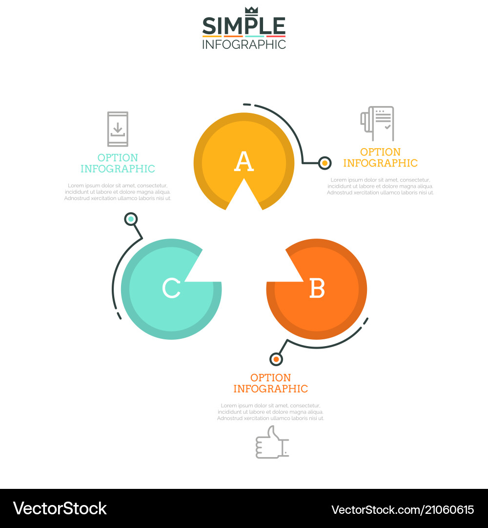 Three lettered circles and central triangular Three lettered circles and central triangular vector image