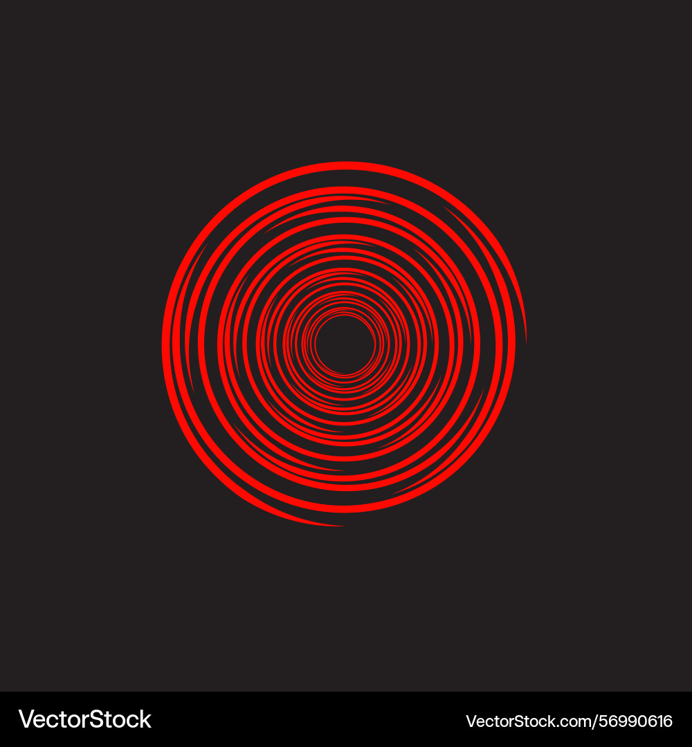 Abstract red concentric spiral vortex pattern Vector Image