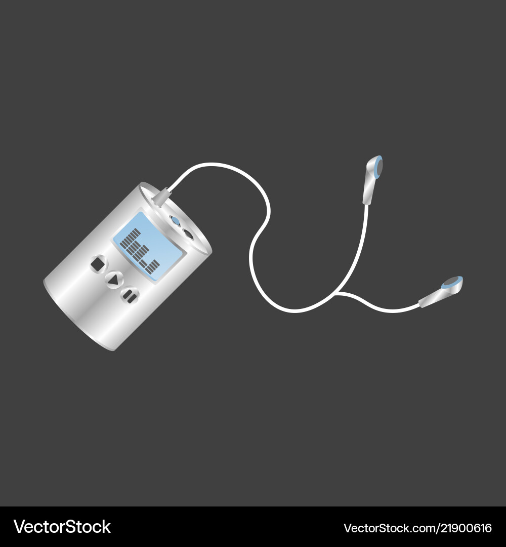 Audio player in form a cylinder Audio player in form a cylinder vector image