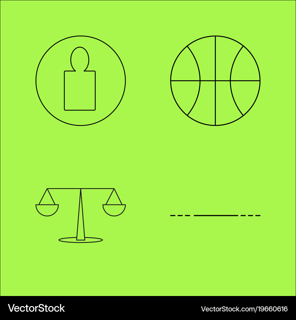 Basic content simple linear outline icon set Vector Image