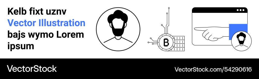Bitcoin technology and user profile image Bitcoin technology and user profile image vector image