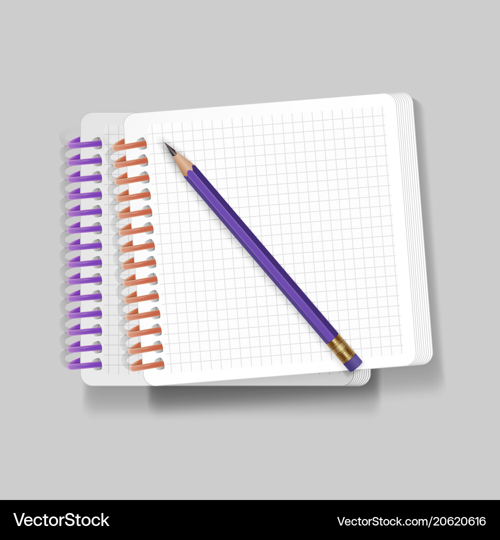Blank spiral notepad notebook with realistic vector image