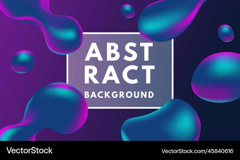 Blob fluidisch 3d Gradient Neon abstrakt Hintergrund Vektorbild