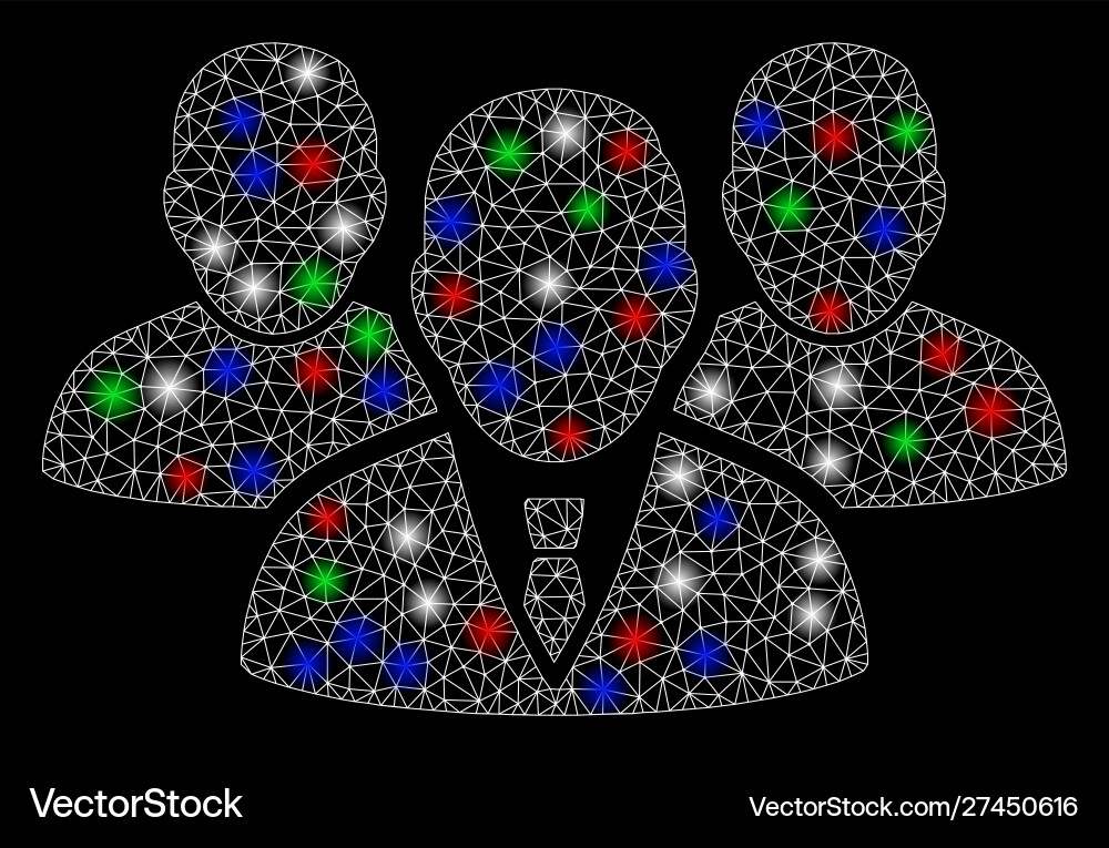 Bright mesh 2d people group with flare spots Bright mesh 2d people group with flare spots vector image