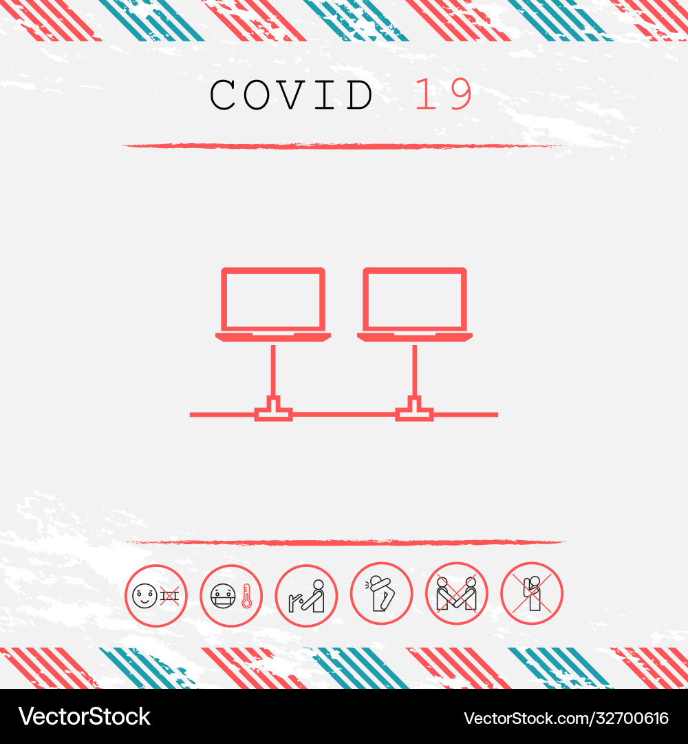 Computer network icon graphic elements vector image