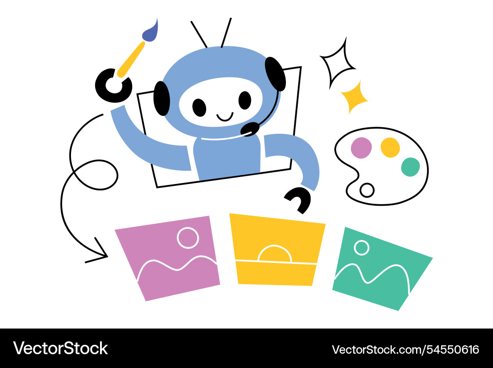Creative robot using Creative robot using vector image