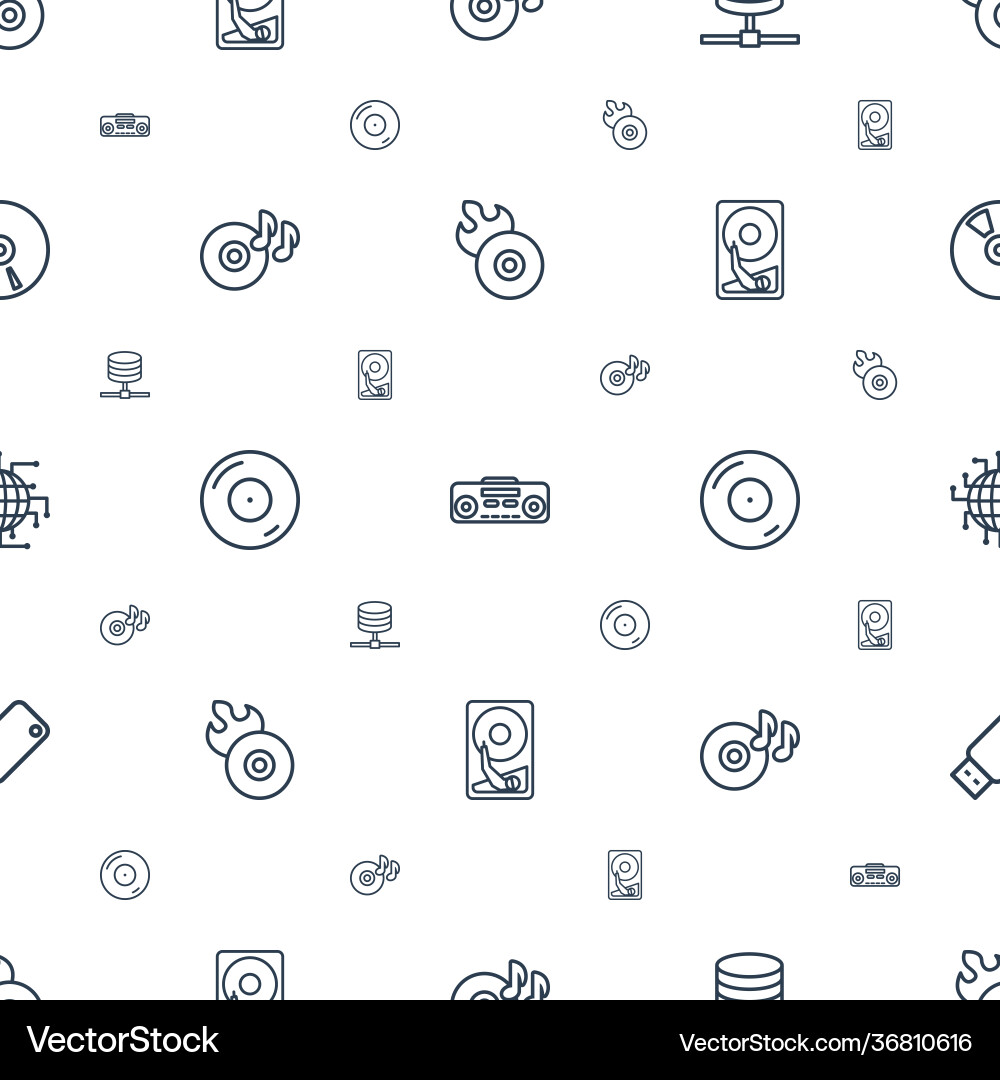 Disk icons pattern seamless white background vector image