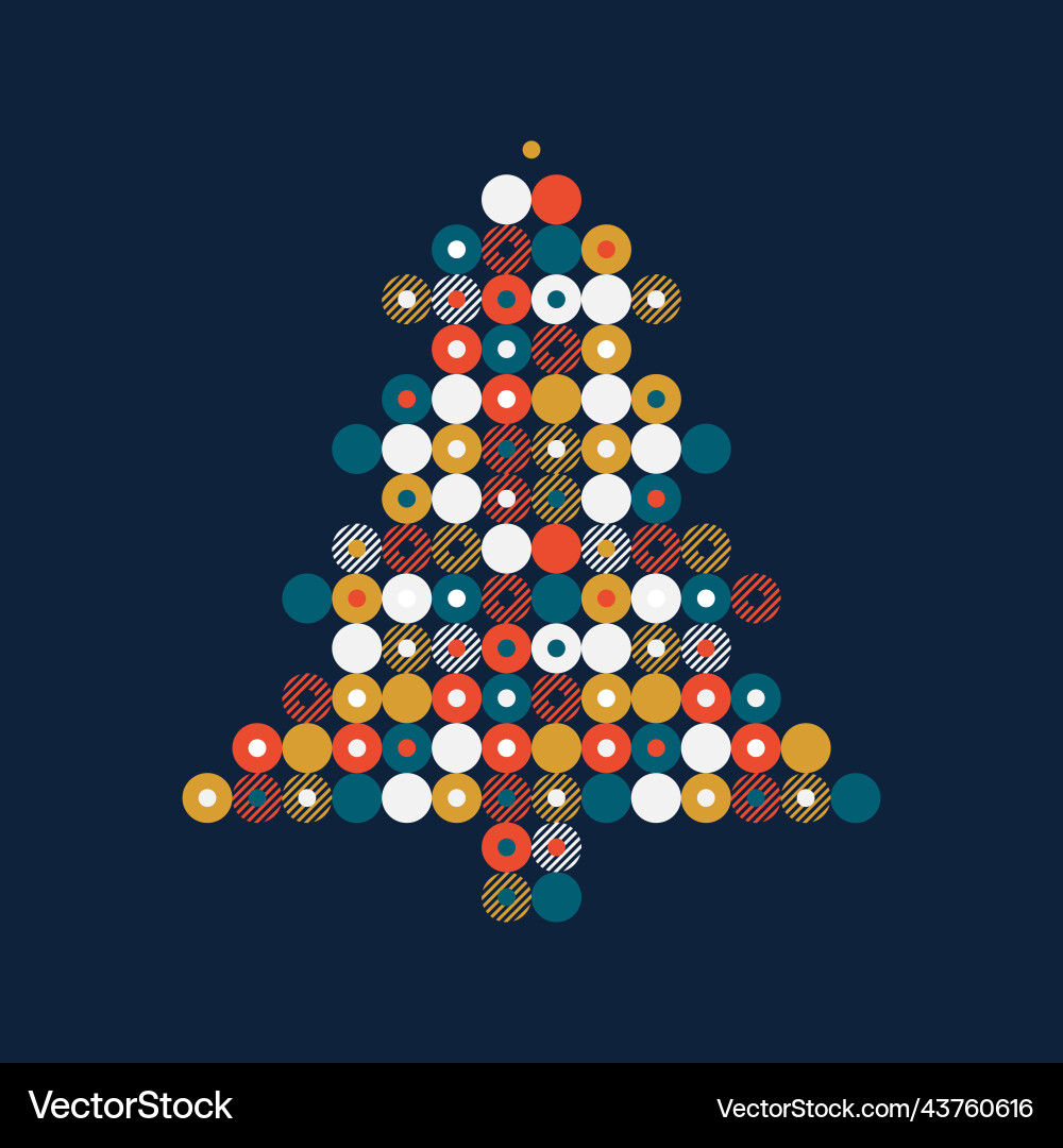 Dots Christmas Tree Pattern vector image