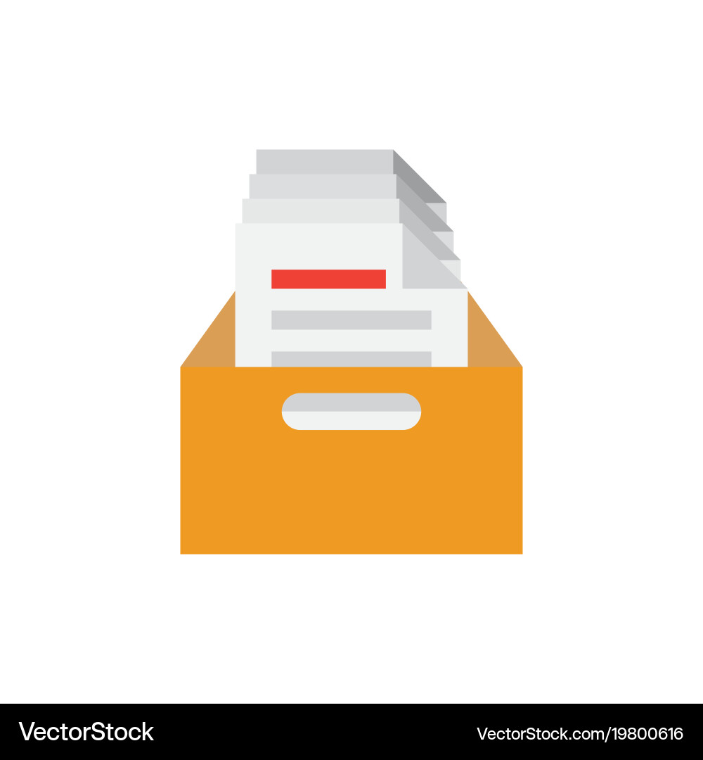 Files archive box icon vector image