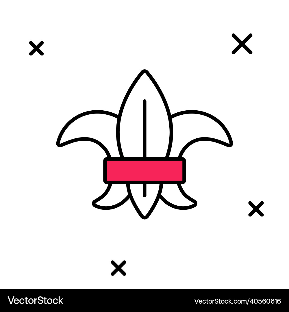 Filled outline fleur de lys or lily flower icon Filled outline fleur de lys or lily flower icon vector image