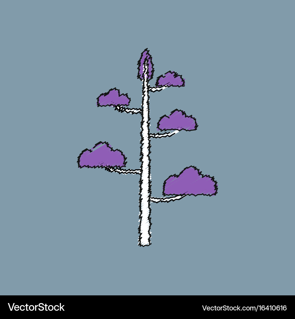 Flat shading style icon tree vector image
