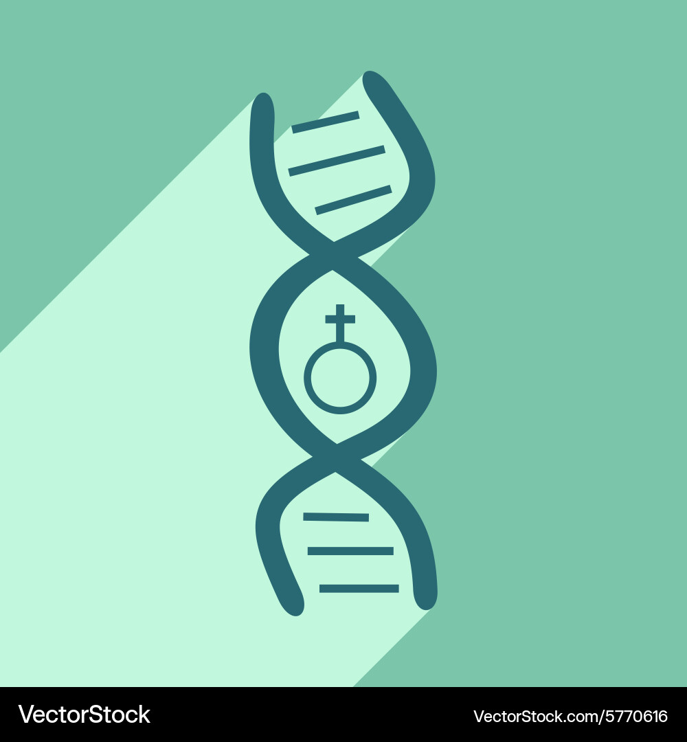 Flat with shadow icon and mobile application genes vector image