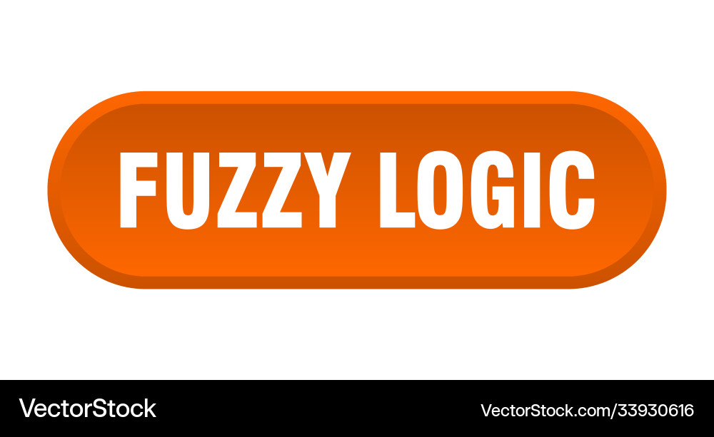 Fuzzy logic button rounded sign on white Vector Image