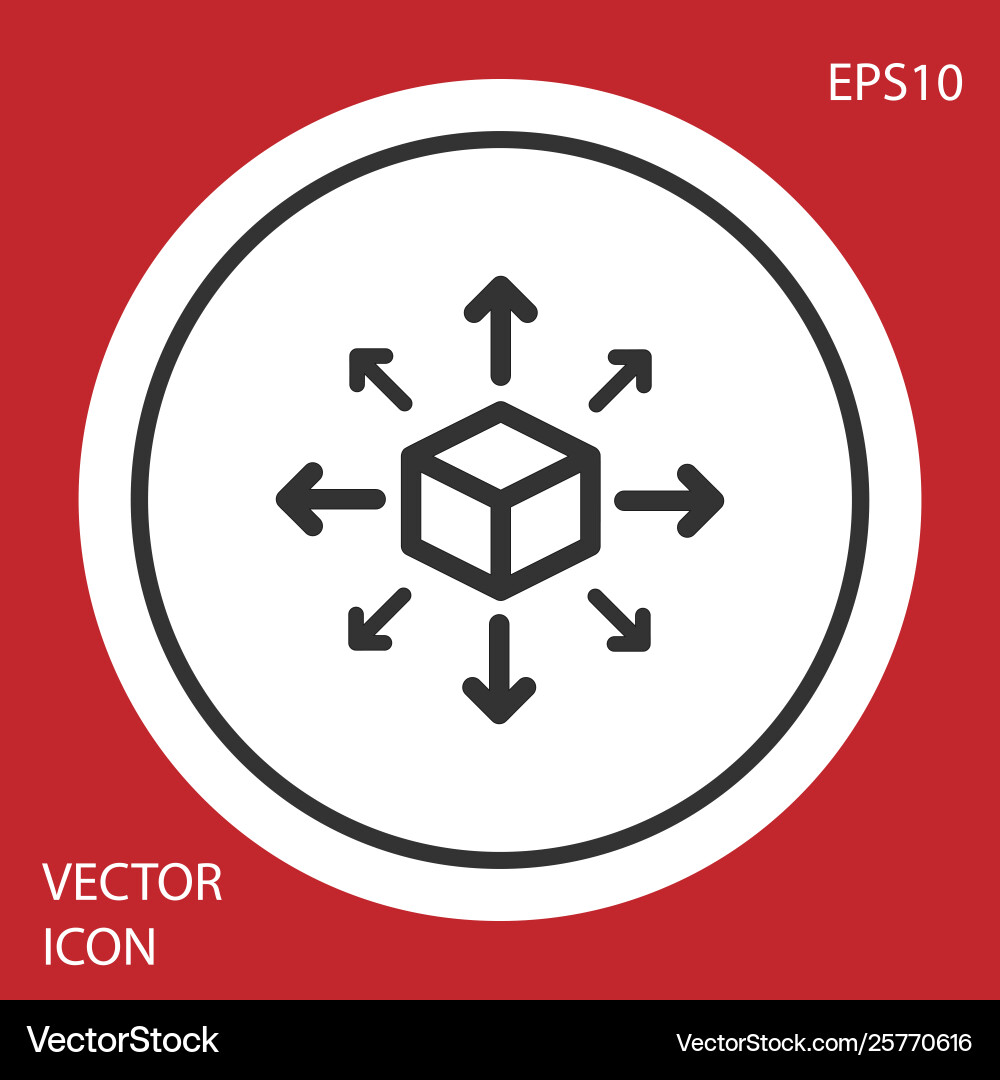 Grey distribution icon isolated on red background Vector Image