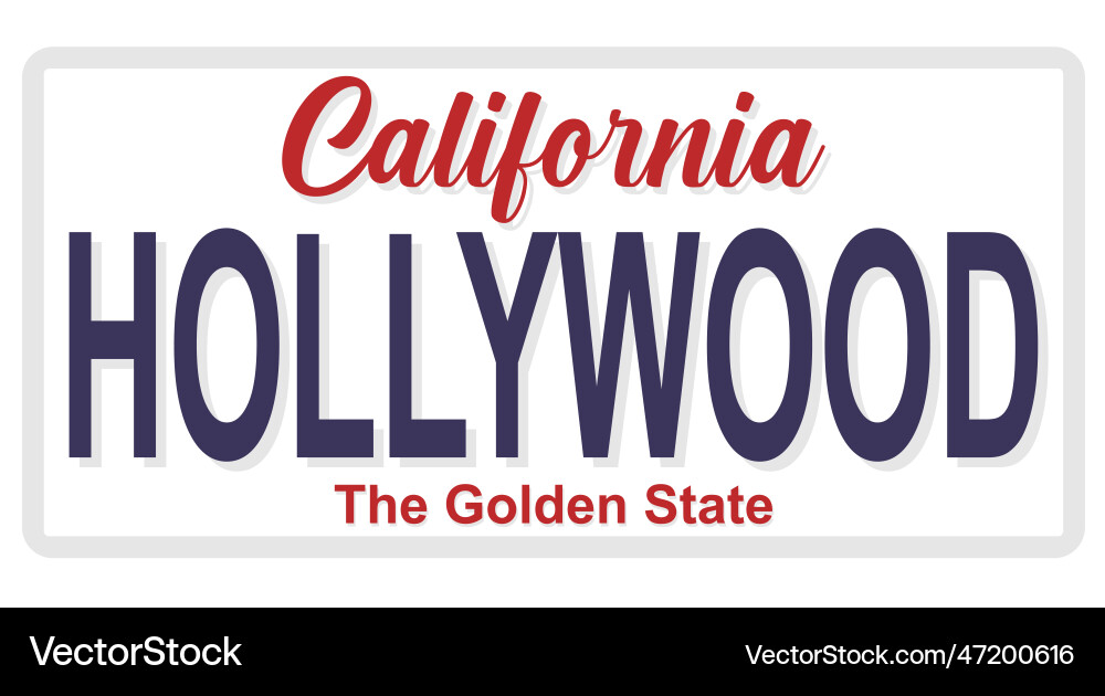 Hollywood California der goldene Zustand Hollywood California der goldene Zustand vektorbild