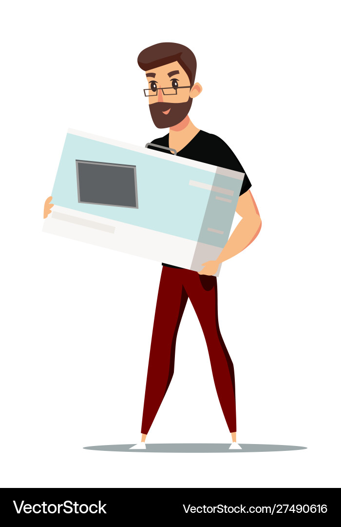 Man with huge box Man with huge box vector image