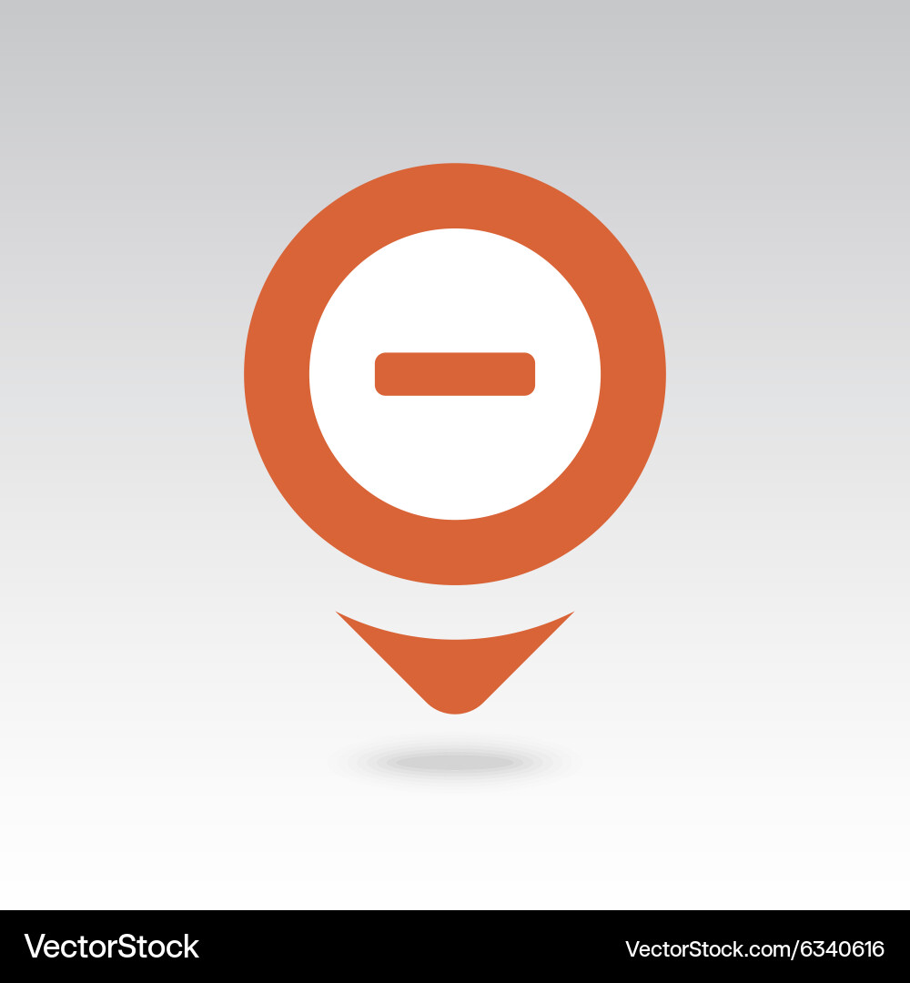 Minus pin map icon pointer markers Vector Image
