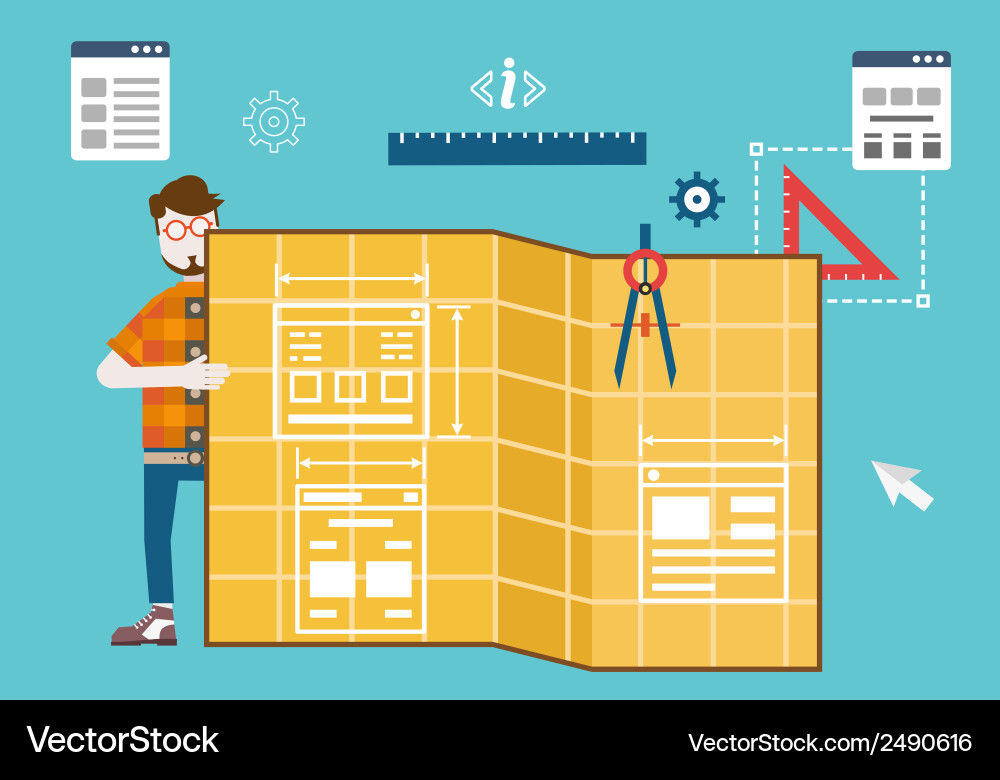 Mobile App Development & Software Design vector image