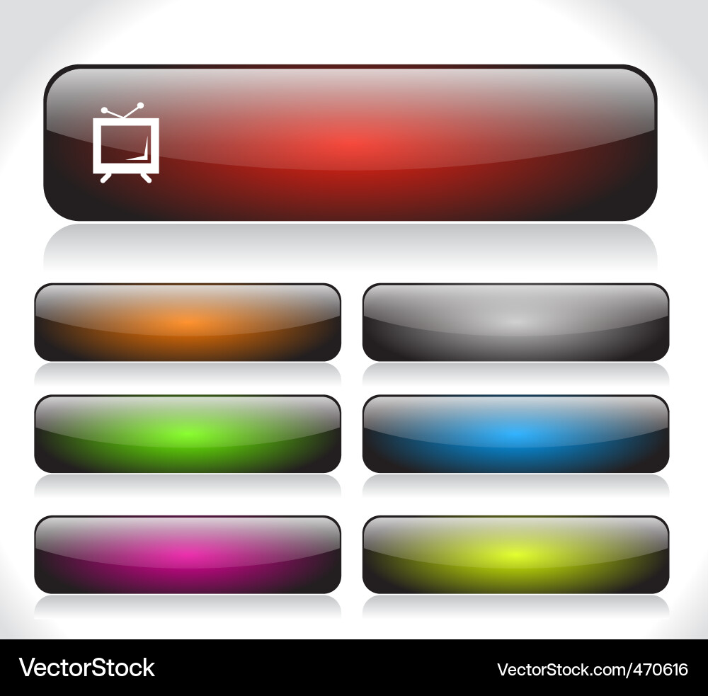 Modern Button Icons - Website Templates Vector Image