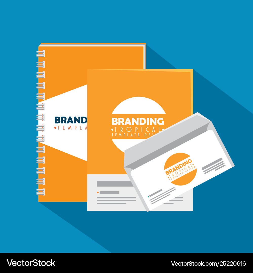 Notebook design with business paper document vector image