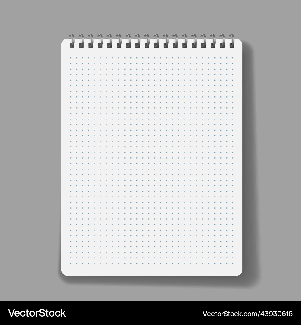Notebook line squared dot diary template notepad Notebook line squared dot diary template notepad Vector Image